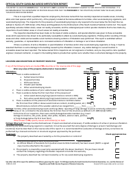 South Carolina Official South Carolina Wood Infestation Report Form