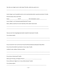 Dog Foster Application Form - Animal Rescue Foundation of Texas - Texas, Page 2