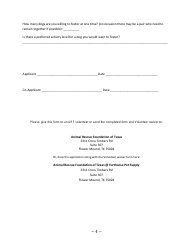 Dog Foster Application Form - Animal Rescue Foundation of Texas - Texas, Page 4