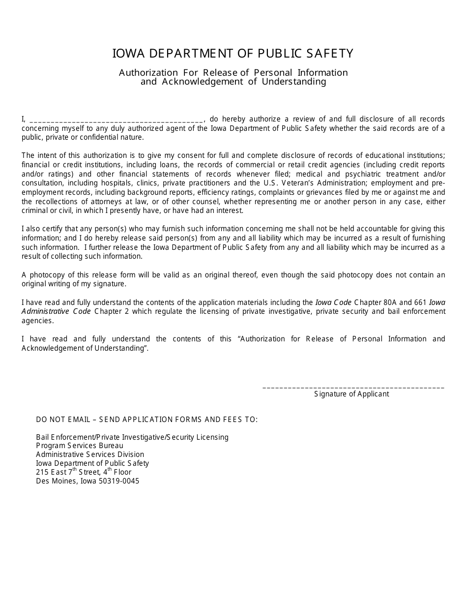 Form PD1 Application for Bail Enforcement Agency License / Private Investigative Agency License / Private Security Agency License - Iowa, Page 3