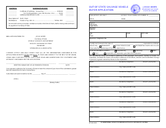 Document preview: Form RT DS-50 Out-of-State Salvage Vehicle Buyer Application - Illinois