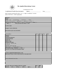 Document preview: Comprehensive Intake Form - the Applied Kinesiology Center