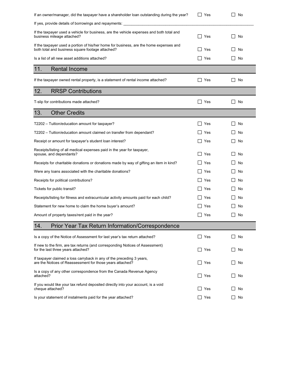 Personal Tax Organizer Template, Page 3