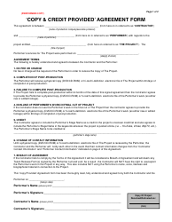 Document preview: Copy & Credit Provided Agreement Form - Holdon Log