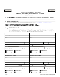Document preview: Form C017.001 Application for Officer/Director/Shareholder Change - Arizona