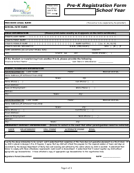 Document preview: Pre-k Registration Form - Georgia (United States)
