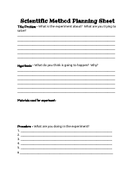 Scientific Method Planning Sheet Template