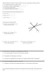 Geometry Preap Complementary and Supplementary Angles Worksheet, Page 2
