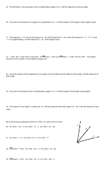 Geometry Preap Complementary and Supplementary Angles Worksheet, Page 3