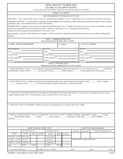 TRADOC Form 350-6-2-R-E Soldier Assessment Report