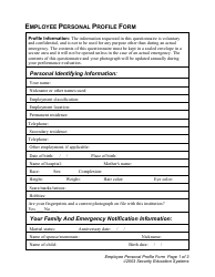 Employee Personal Profile Form