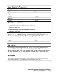 Employee Personal Profile Form, Page 3
