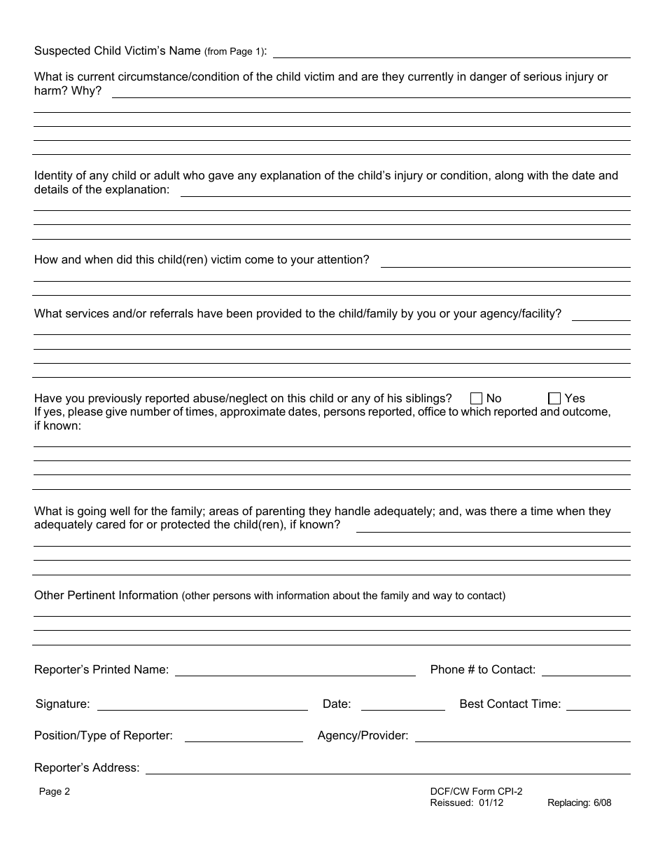 Form CPI-2 - Fill Out, Sign Online and Download Fillable PDF, Louisiana ...