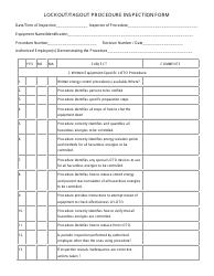 Document preview: Lockout/Tagout Procedure Inspection Form