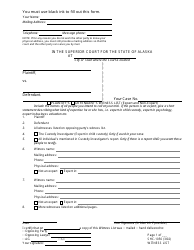Document preview: Form SHC-1050 Witness List - Alaska