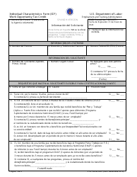 ETA Formulario 9061 Individual Characteristics Form (Icf) Work Opportunity Tax Credit (Spanish)
