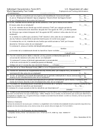 ETA Formulario 9061 Individual Characteristics Form (Icf) Work Opportunity Tax Credit (Spanish), Page 2
