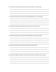 Research Paper Self-assessment Template, Page 2