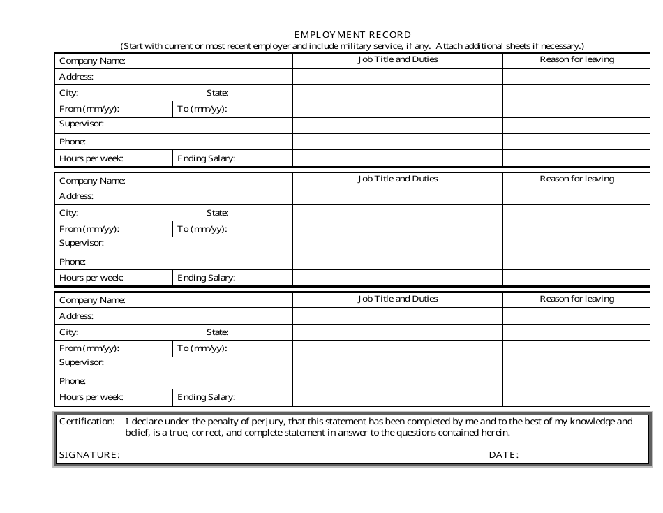 Employment Application Form - California, Page 2