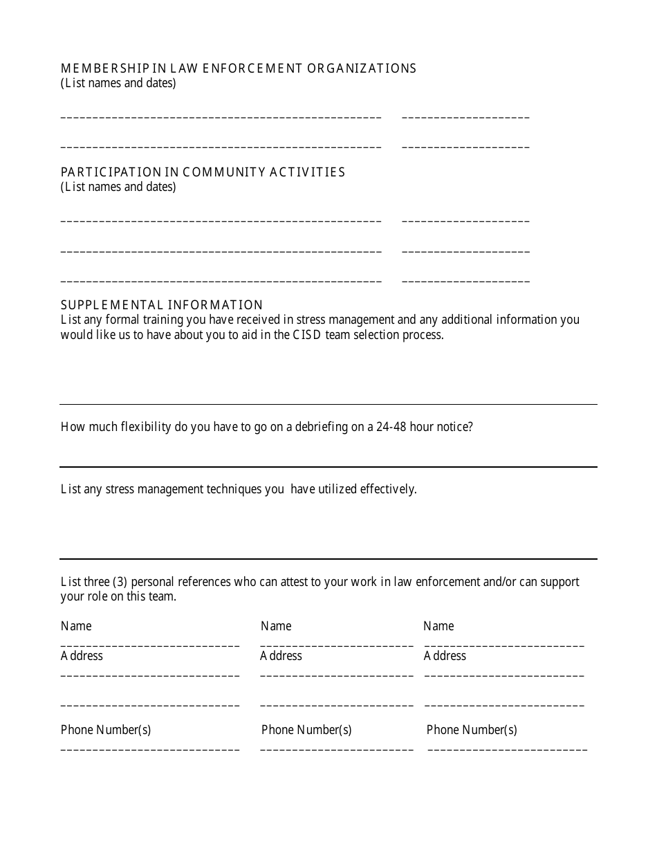 Law Enforcement Peer Application Form - Tennessee Public Safety Network - Tennessee, Page 2