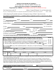 Application for Authority to Dispense Controlled Substances or Dangerous Drugs or Both - Nevada, Page 2