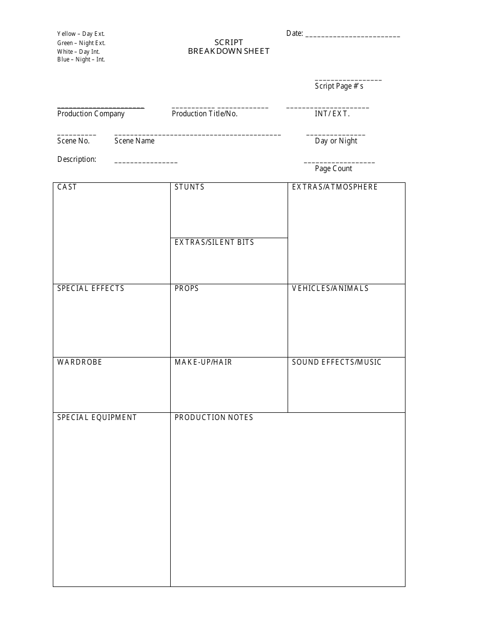 breakdown-sheet-template