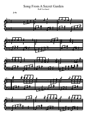Rolf Lovland - Song From a Secret Garden Piano Sheet Music (Key of C Minor)