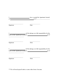 Roommate Release Form