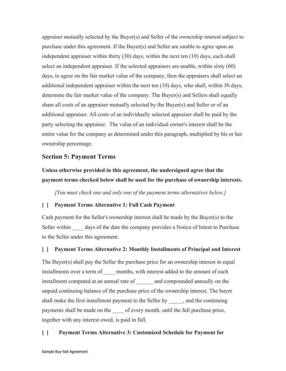 Sample Buy-Sell Agreement Template, Page 10