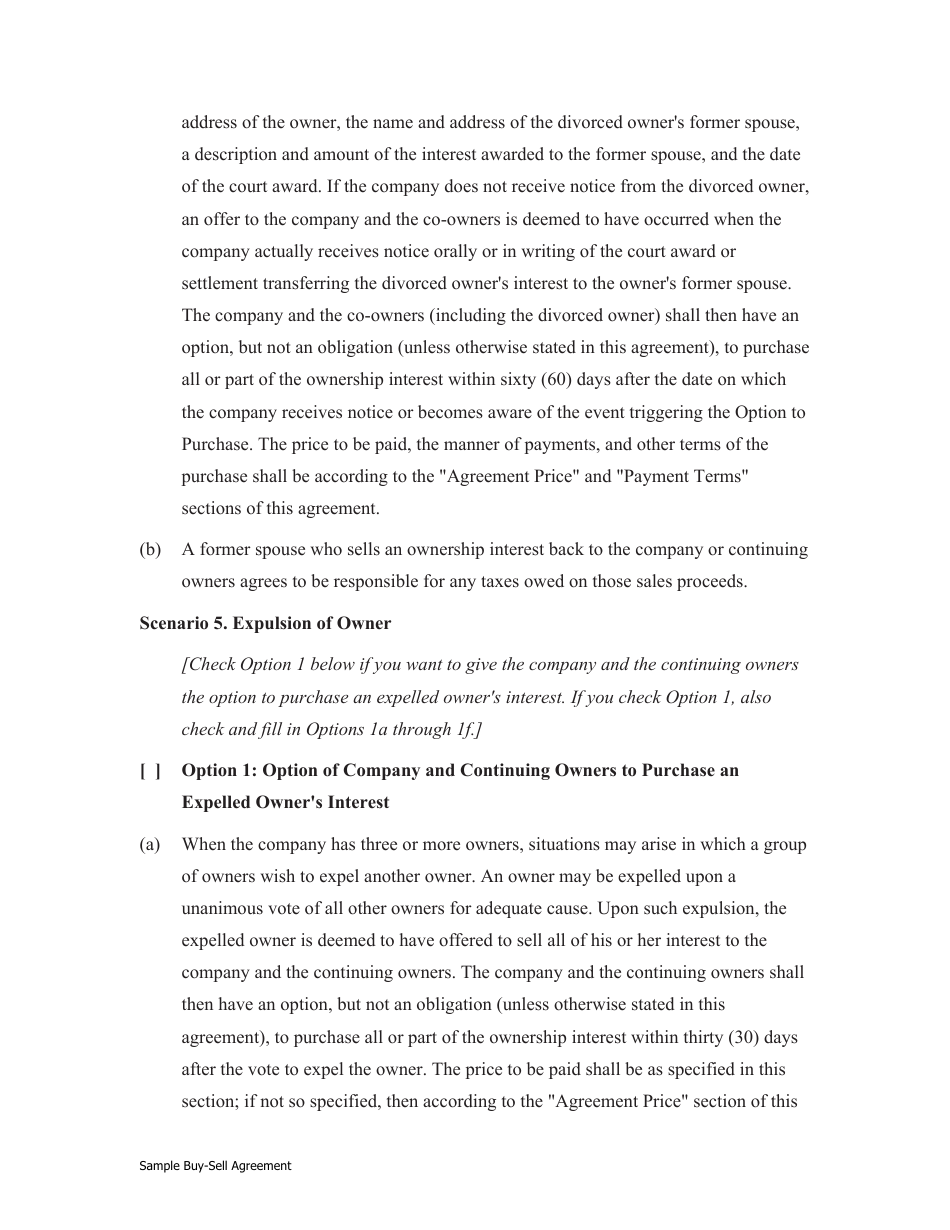 Sample Buy-Sell Agreement Template, Page 7