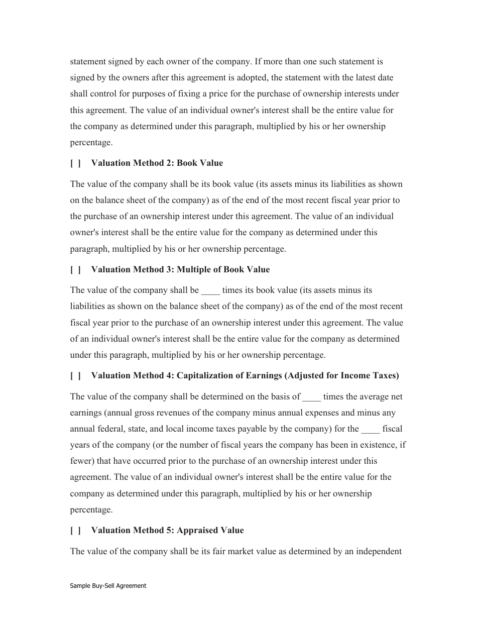 Sample Buy-Sell Agreement Template, Page 9