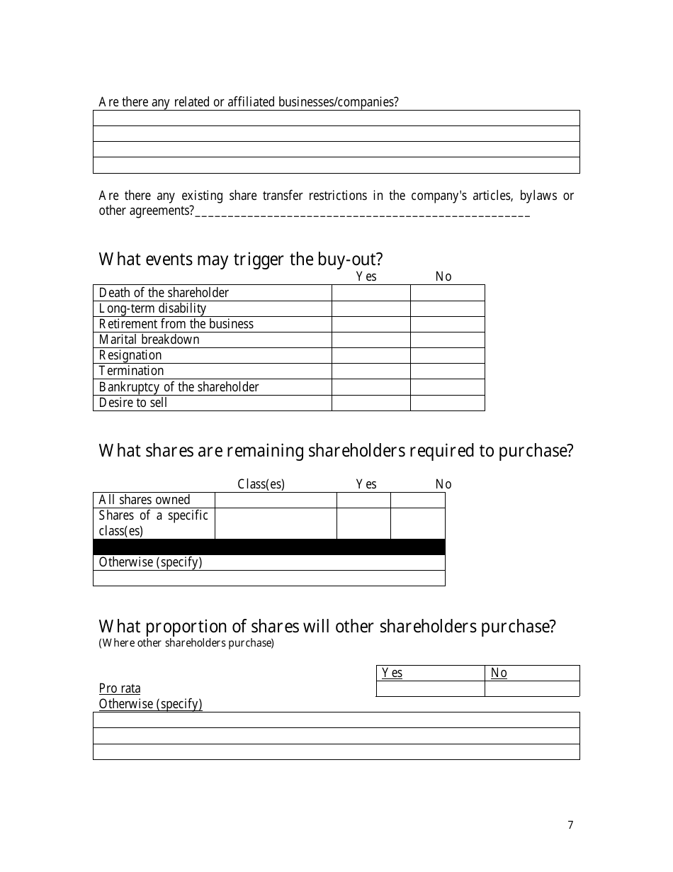 Buy-Sell Agreement Planning Checklist Template - Sun Life Financial - Canada, Page 8