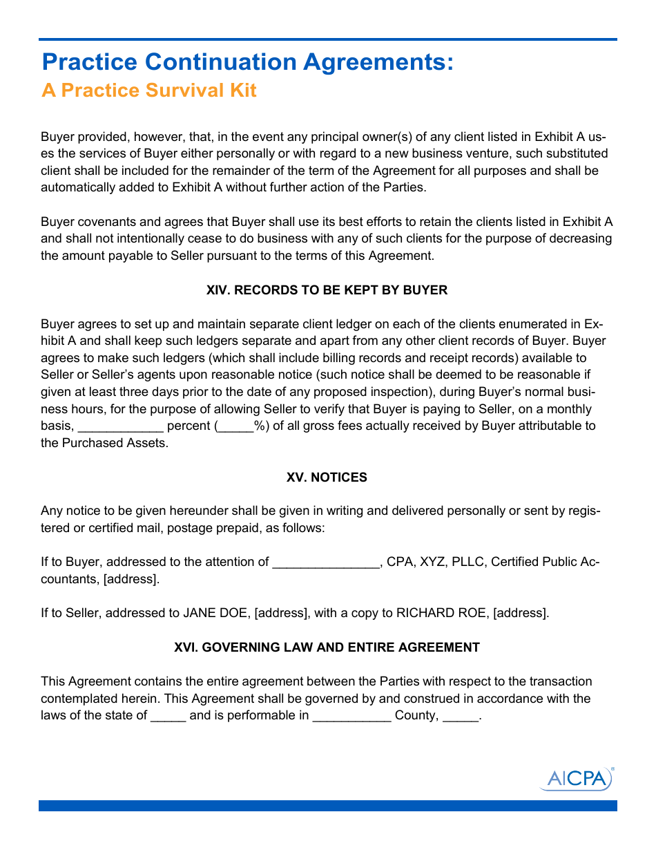 Sample Buy and Sell Agreement Template - Aicpa, Page 10
