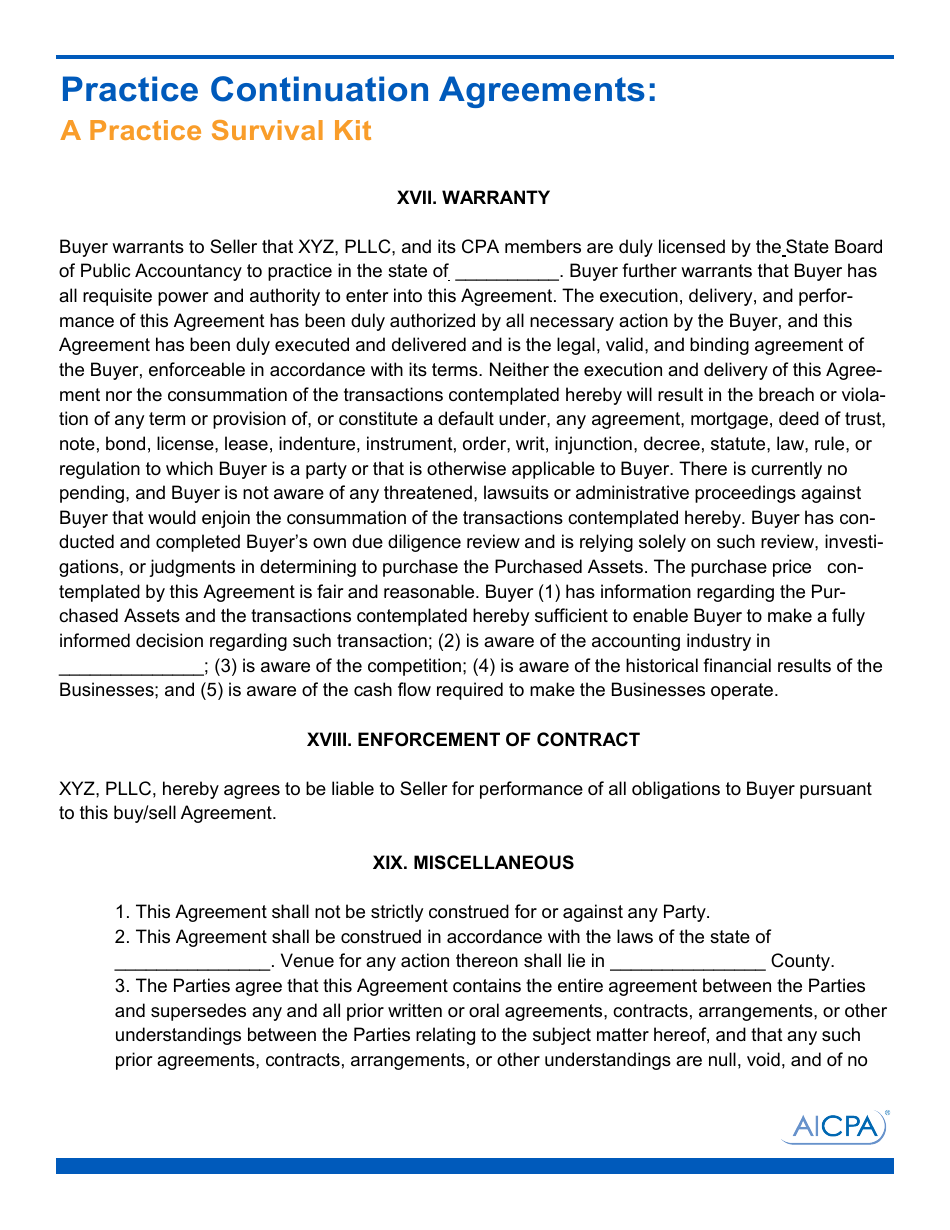 Sample Buy and Sell Agreement Template - Aicpa, Page 11