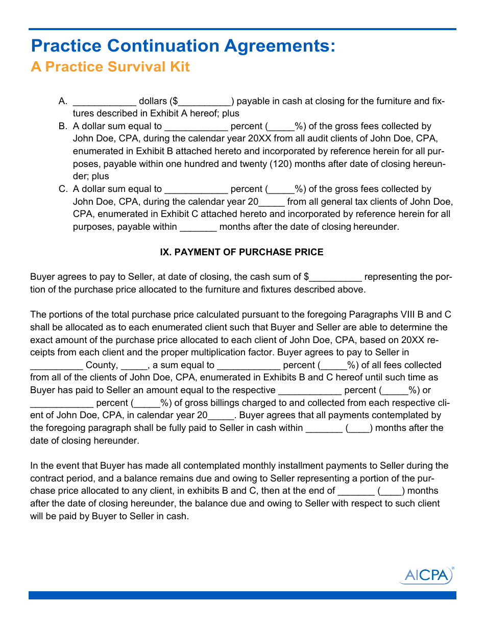 Sample Buy and Sell Agreement Template - Aicpa, Page 3