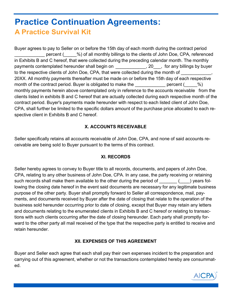 Sample Buy and Sell Agreement Template - Aicpa, Page 4