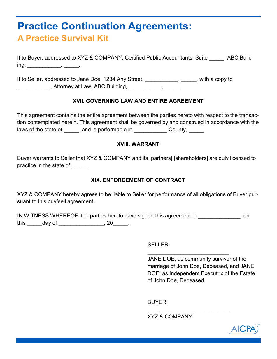 Sample Buy and Sell Agreement Template - Aicpa, Page 6