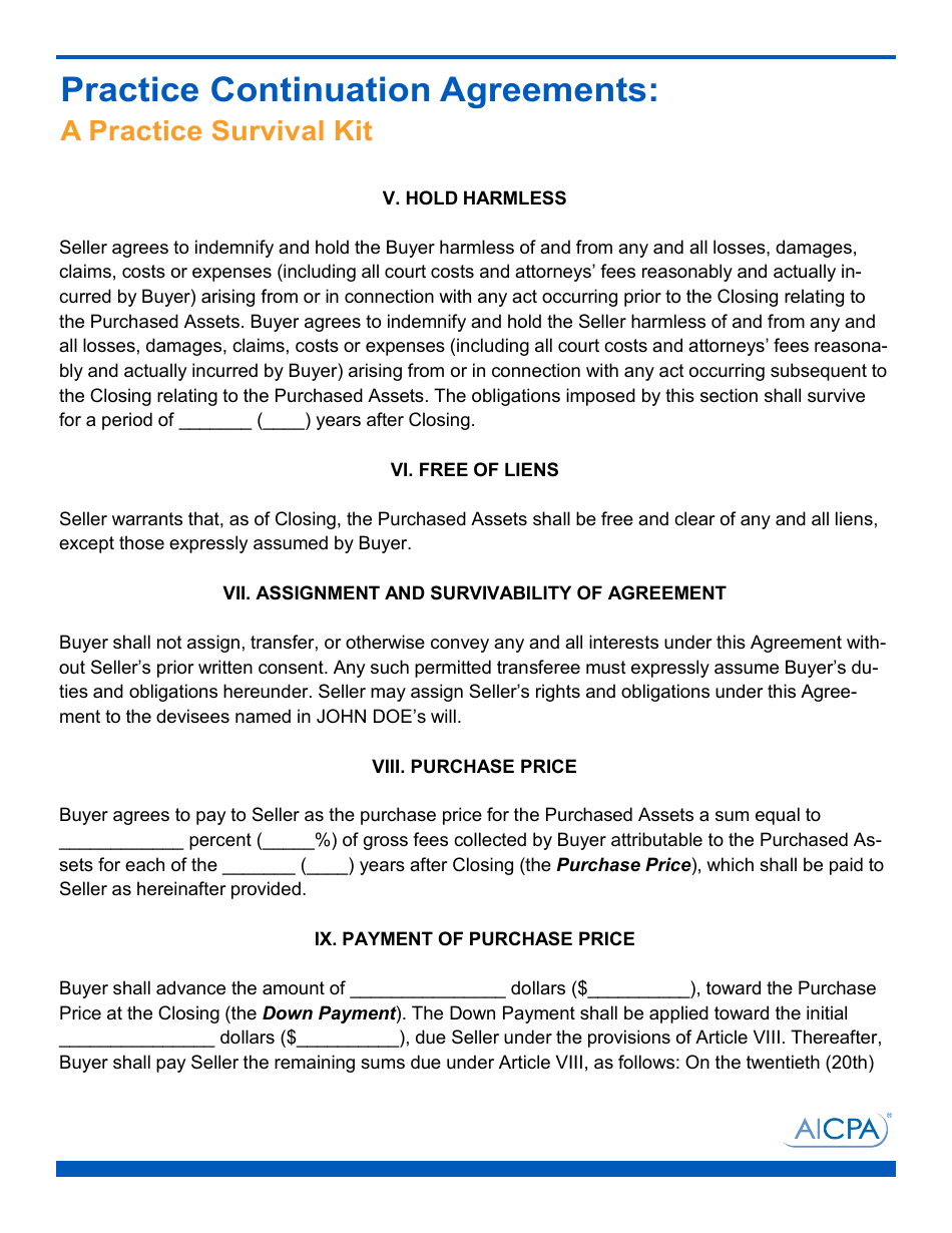 Sample Buy and Sell Agreement Template - Aicpa, Page 8