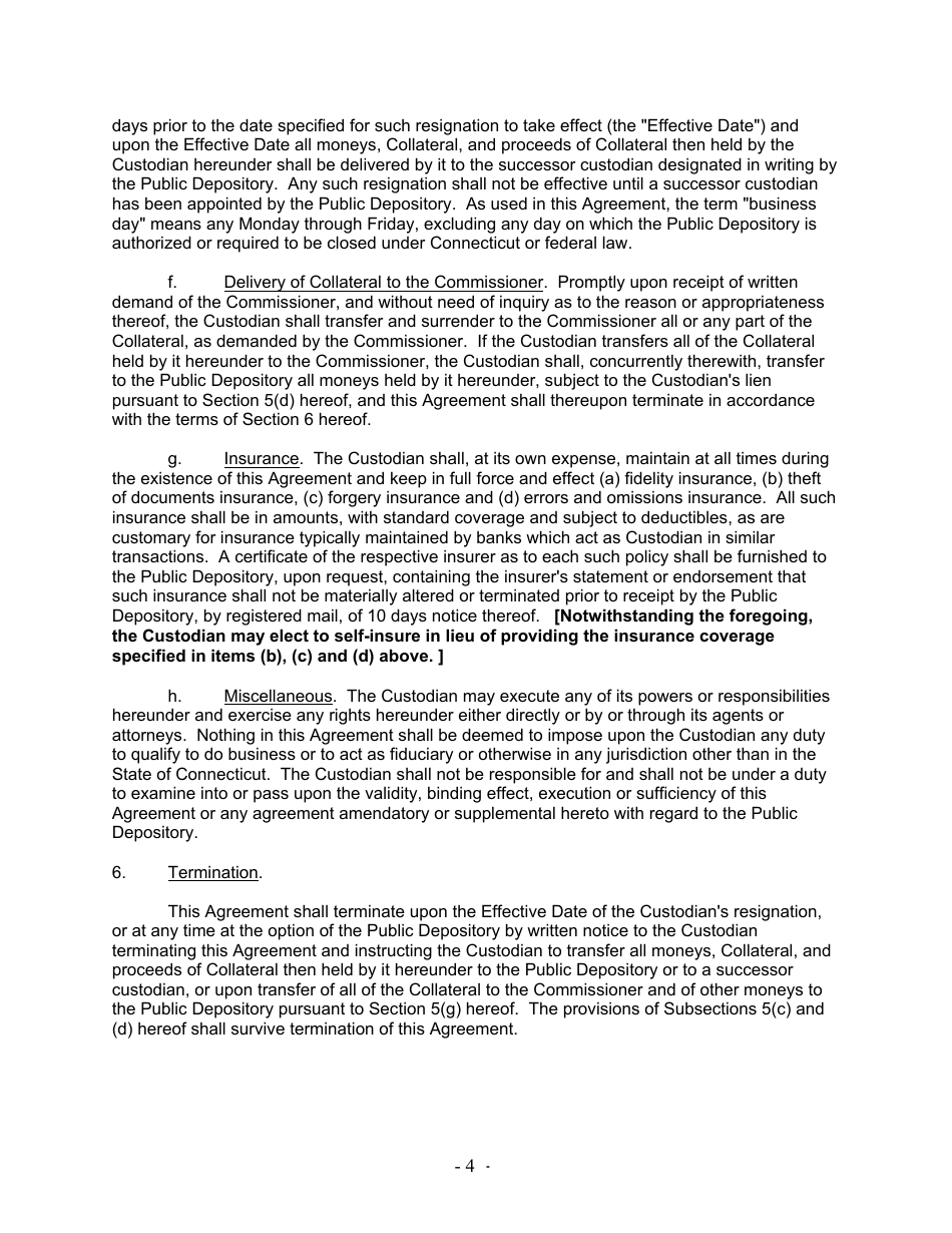 Connecticut Security Agreement (Form Public Deposit) Fill Out, Sign