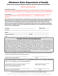 Ok-Screen End User Security Agreement Form - Oklahoma