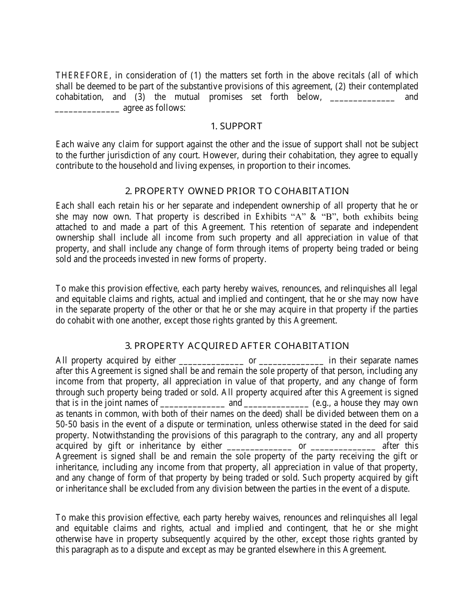 Cohabitation Agreement Form - City of Columbus, Ohio, Page 2