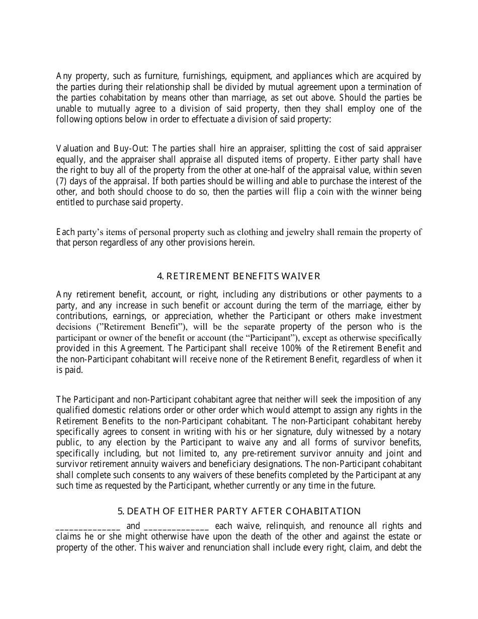 Cohabitation Agreement Form - City of Columbus, Ohio, Page 3