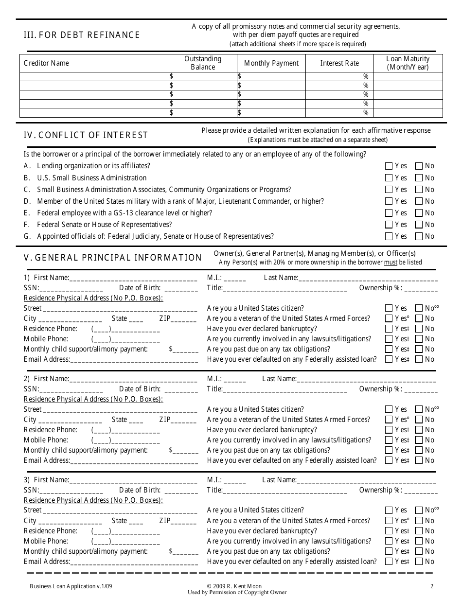 Business Loan Application Form - Members Choice Credit Union, Page 3