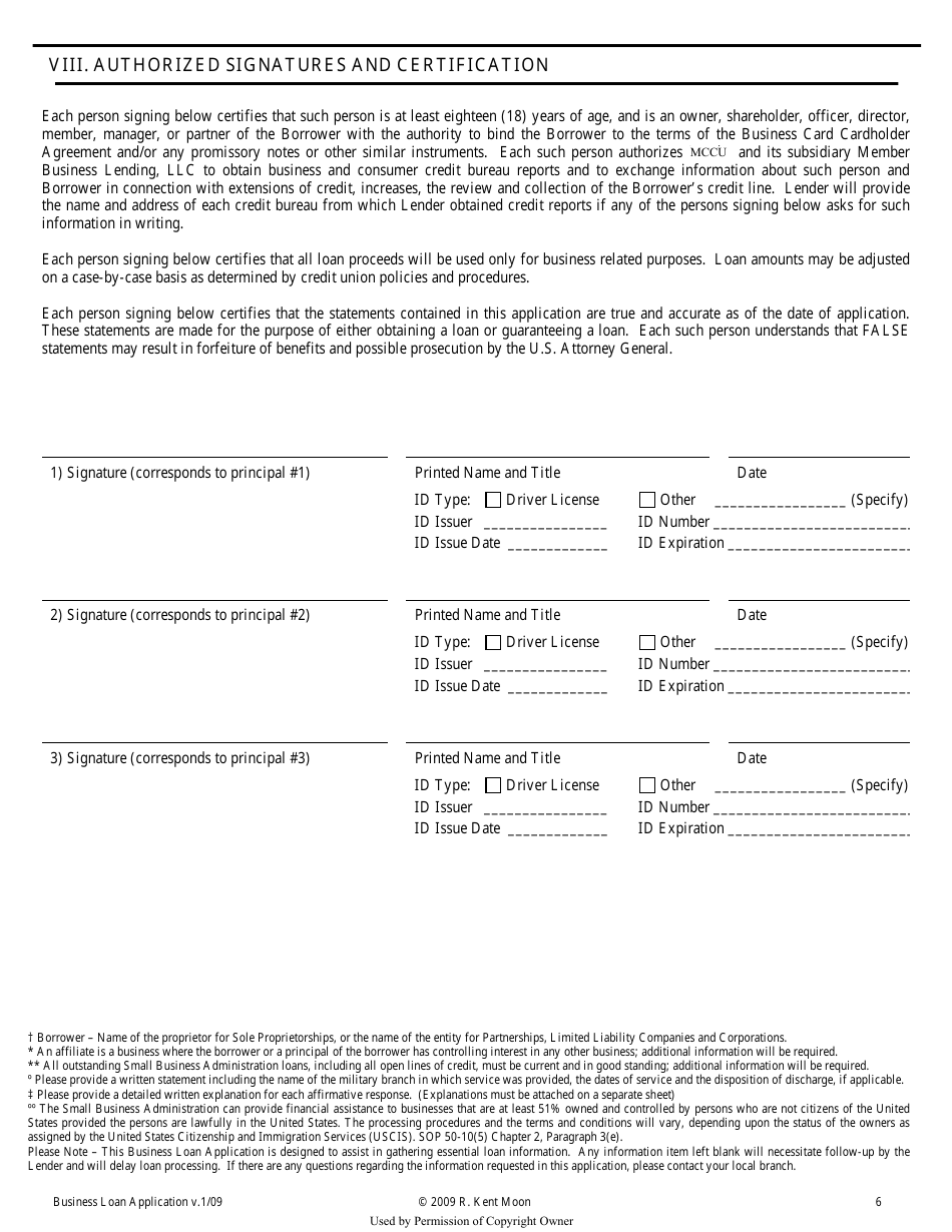 Business Loan Application Form - Members Choice Credit Union, Page 9
