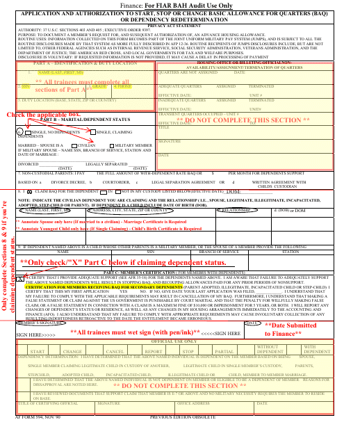 Sample "Active Duty Finance Forms Packet - the Air University" Download Pdf