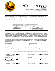 Document preview: Employee Direct Deposit Enrollment Form - City of Williston, Florida