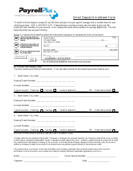 Document preview: Direct Deposit Enrollment Form - Payroll Plus - Florida