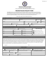 Firearm Release Request Form - City of Memphis, Tennessee
