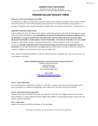 Firearm Release Request Form - City of Memphis, Tennessee, Page 2