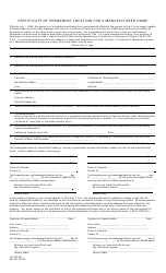 Form MH301 &quot;Certificate of Permanent Location for a Manufactured Home&quot; - Colorado